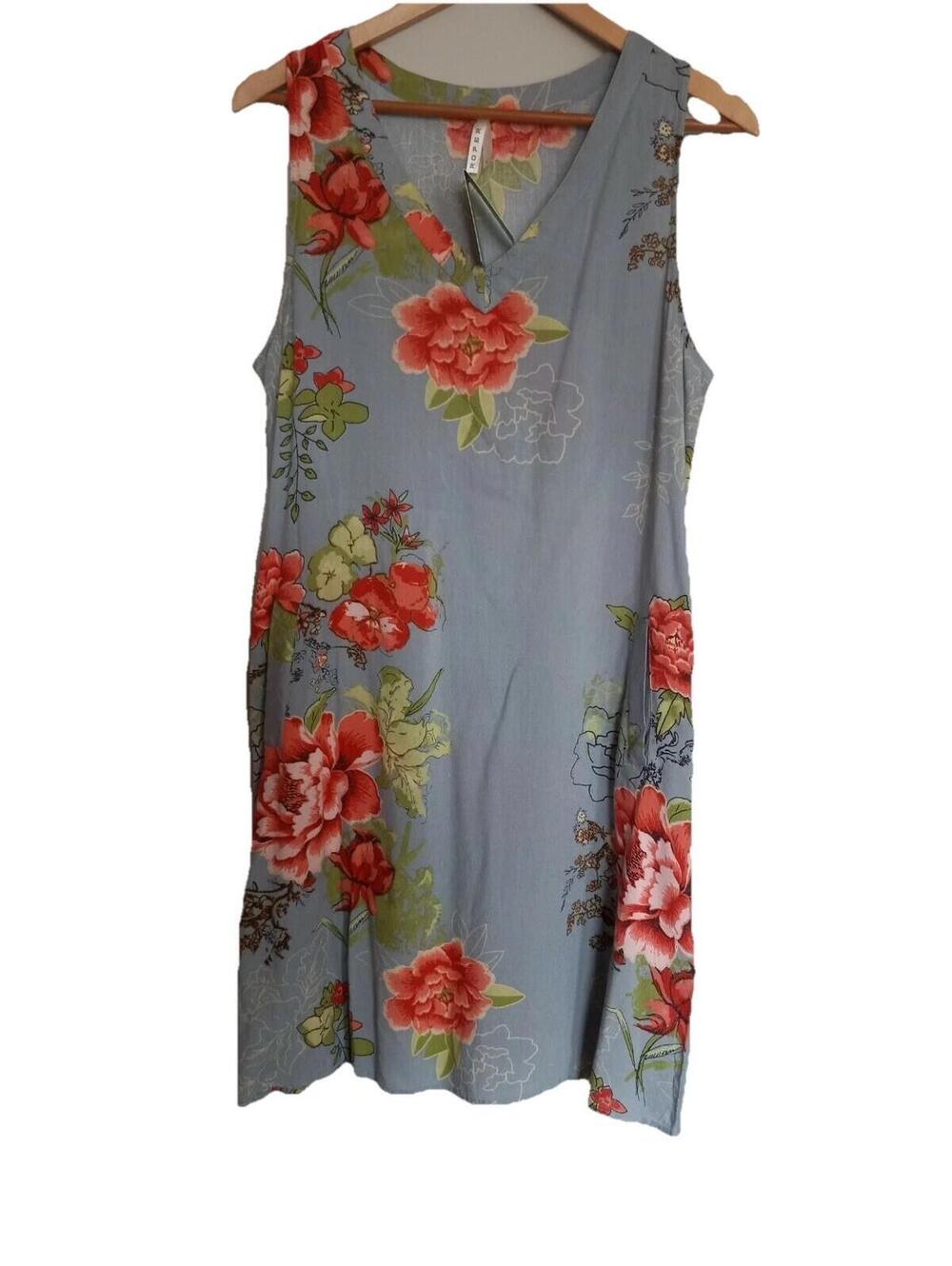 NWT Women's ROPER Large Floral Sleeveless V-Neck Western Cowgirl Dress